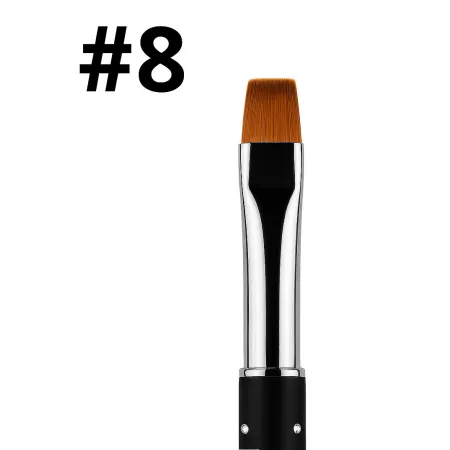 Pędzelek do żelu składany z cyrkoniami #8 – czarny | NILO Perfect Nails